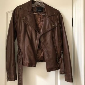 Brown faux leather jacket
